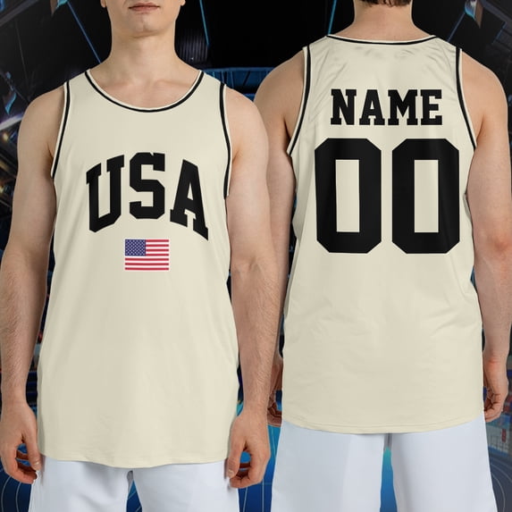 Personalized Usa Flag Basketball Jersey Tank Top, 4th Of July Shirt, Fourth Of July Independence Day Jersey