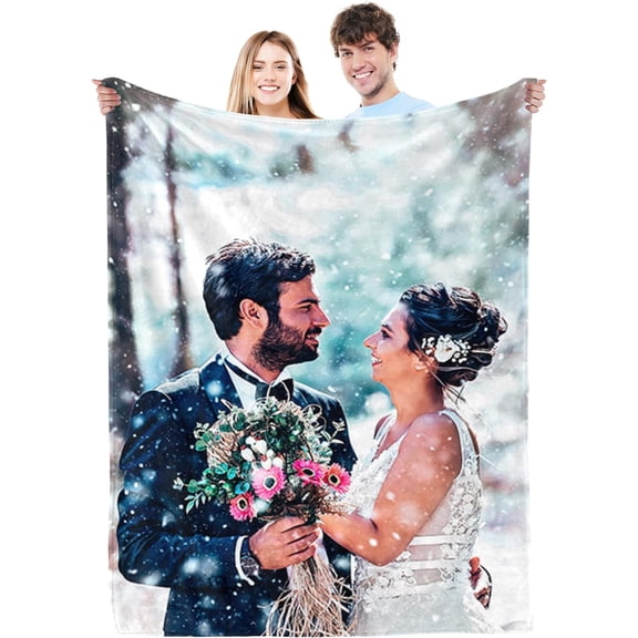 Personalized Valentine's Day Gifts for Boyfriend Girlfriend, Custom Photo Blankets with Names, I Love You Birthday Gifts for Wife Husband Her Him Anniversary Wedding Couple Gifts