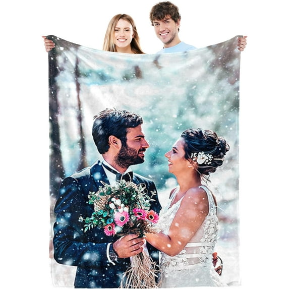 Personalized Valentine's Day Gifts for Boyfriend Girlfriend, Custom Photo Blankets with Names, I Love You Birthday Gifts for Wife Husband Her Him Anniversary Wedding Couple Gifts