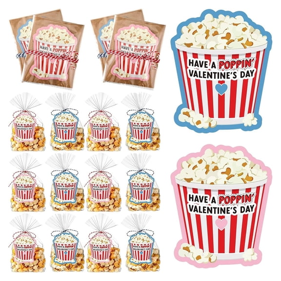 Personalized Valentine's Day Stickers - Custom Name Popcorn Stickers, Waterproof & Romantic Gift Decor for Valentines, Birthday, Party Favors(24PC)