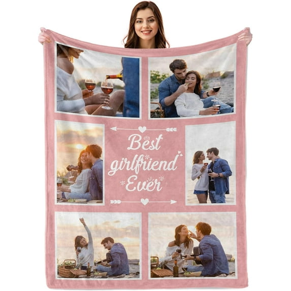 Personalized Valentines Day Blanket Gifts for Him Her, I Love You Gifts for Boyfriend, Custom Photo Blanket for Girlfriend Gifts, Birthday Gift for Couples Wife Husband Men Women Blankets
