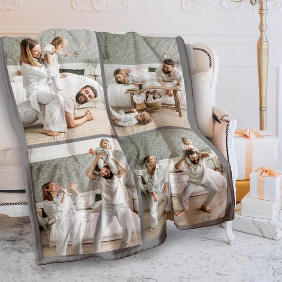 Personalized Valentines Day Gifts for Him Her - Custom Blanket with Photos, Flannel Picture Blankets - Customized Anniversary Birthday Gifts for Boyfriend Girlfriend - I Love You Gifts Blankets