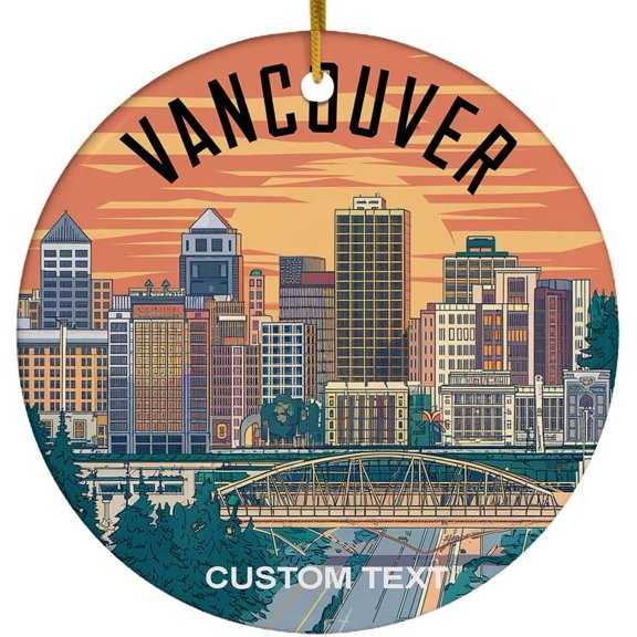 Personalized Vancouver Christmas Ornament 2025, Landscape Ornament Xmas, Gift for Traveler, Travel Souvenir Keepsake Gift for Family Friends, Christmas Tree Decoration Ornament YnyyVD (Vancouver)