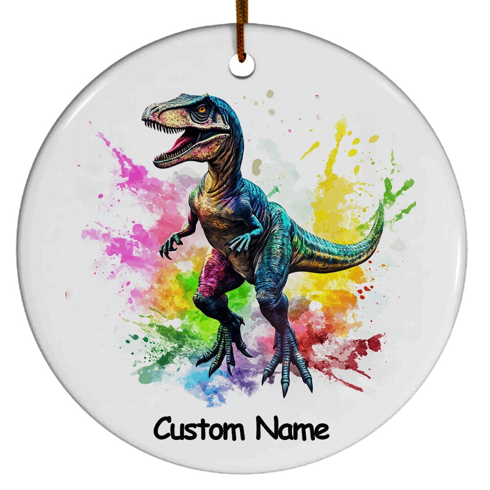 Personalized Velociraptor dinosaur Ornament, Custom Ornament for Animal ...