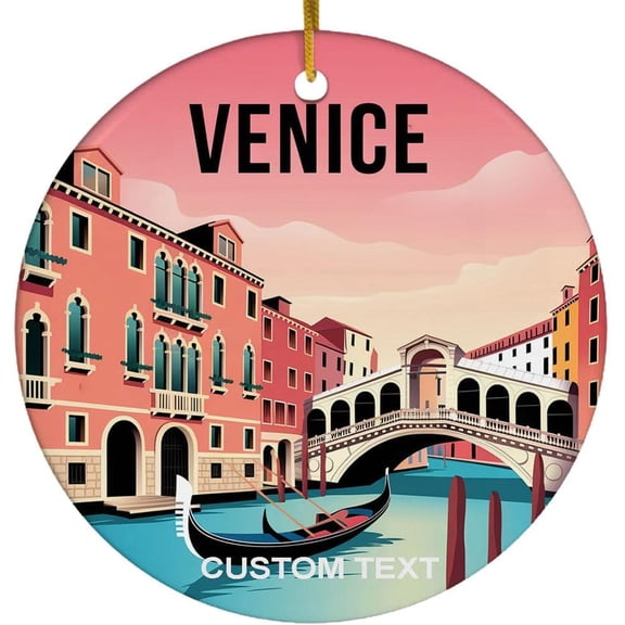 Personalized Venice Christmas Ornament 2025, Landscape Ornament Xmas, Gift for Traveler, Travel Souvenir Keepsake Gift for Family Friends, Christmas Tree Decoration Ornament FvPs7u (Venice)