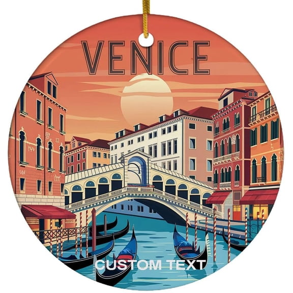 Personalized Venice Christmas Ornament 2025, Landscape Ornament Xmas, Gift for Traveler, Travel Souvenir Keepsake Gift for Family Friends, Christmas Tree Decoration Ornament c9vWtl (Venice)