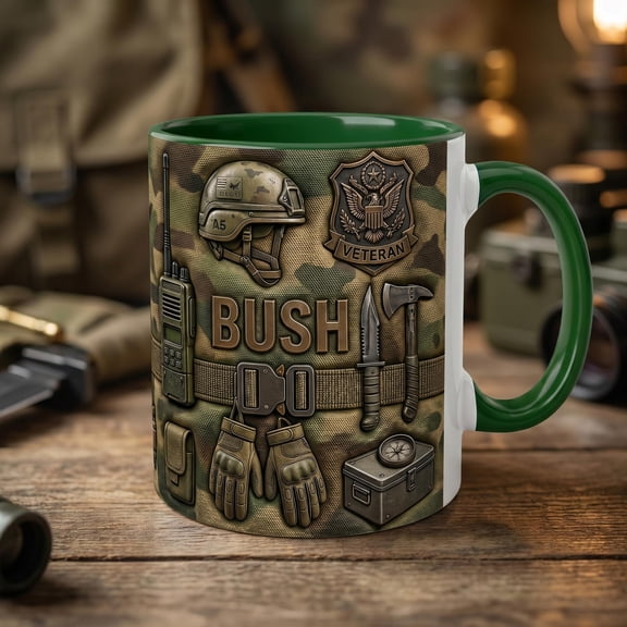 Personalized Veteran Mug Custom Name Military Coffee Mug Army Gear Gift for Veteran Tactical Camo Mug Gift for Him