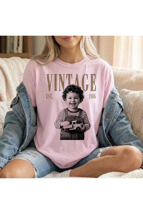 Personalized Vintage Photo Custom 40th Birthday with Picture, ANANDHIS-Shirts