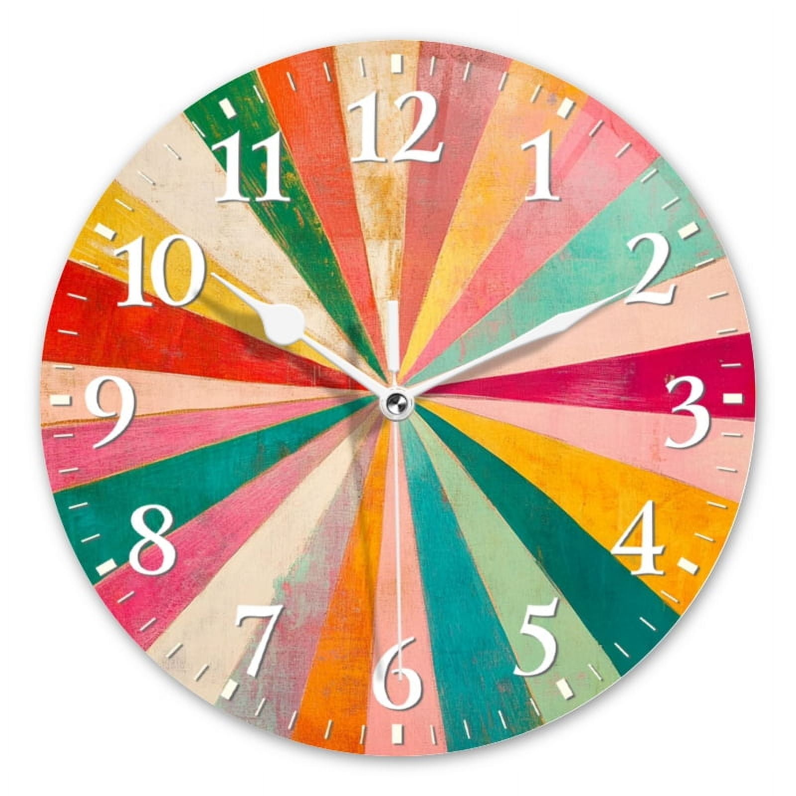 Decorative Round Wall Clocks Non-Ticking Silent Battery Operated Clocks ...