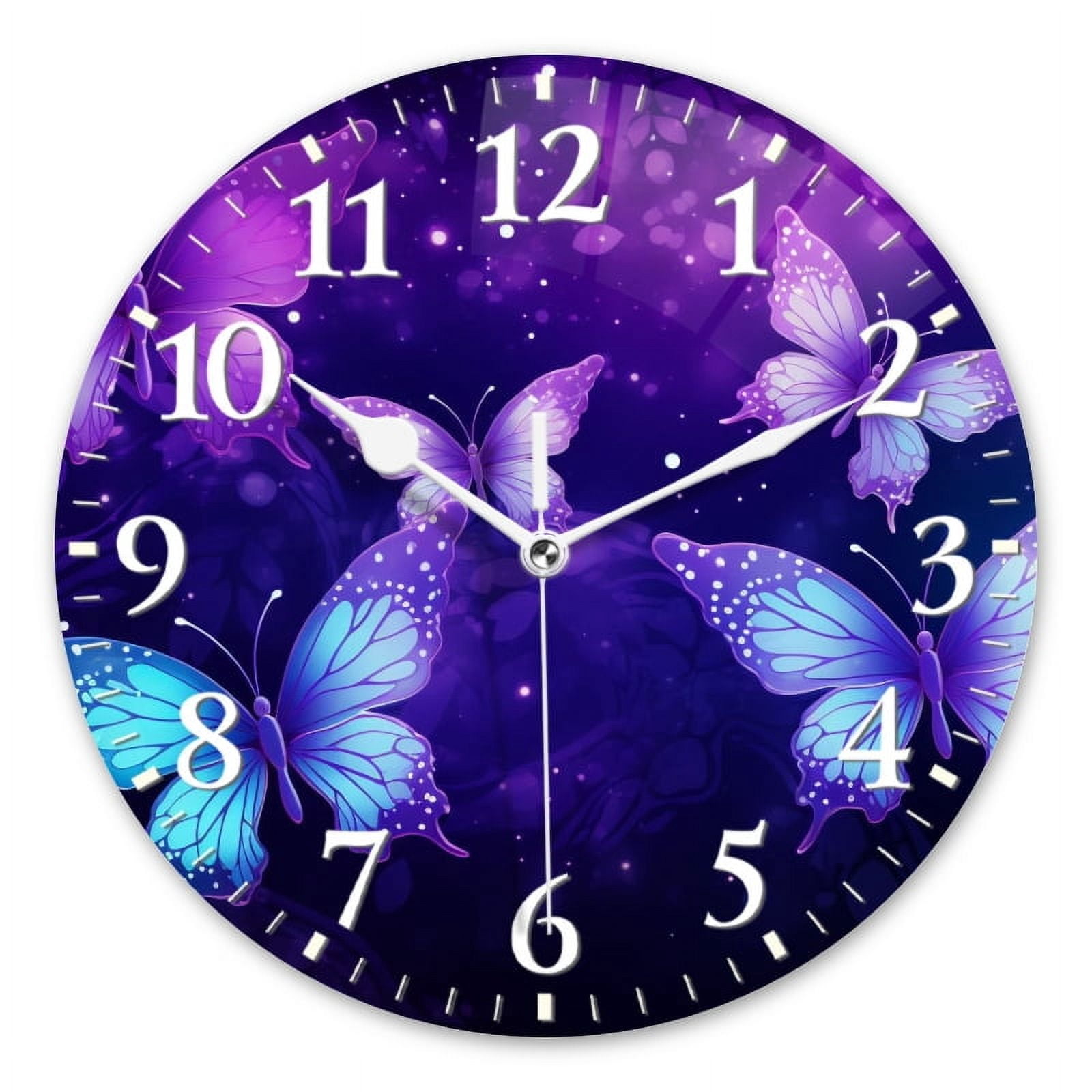 Non-Ticking Silent Wall Clocks Battery Operated Personalized Decor ...