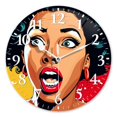 thumbnail image 1 of Personalized Wall Clock Non-Ticking Silent Clocks Battery Operated Round Clocks Decorative for Bathroom,Office-Beautiful Black Woman With Shocked Expression On Face(12inch), 1 of 4