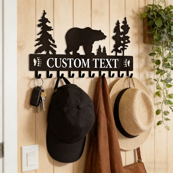 Personalized Wall Mounted Key Rack Custom Engraved Metal Key Holder With Hooks Multifunctional Organizer For Entryway Gift,E