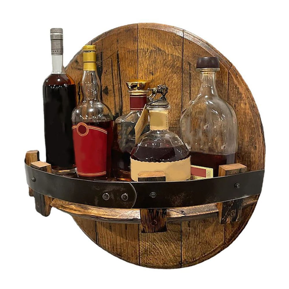 Personalized Wall Mounted Wood Wine Rack or Liquor Bottle Storage
