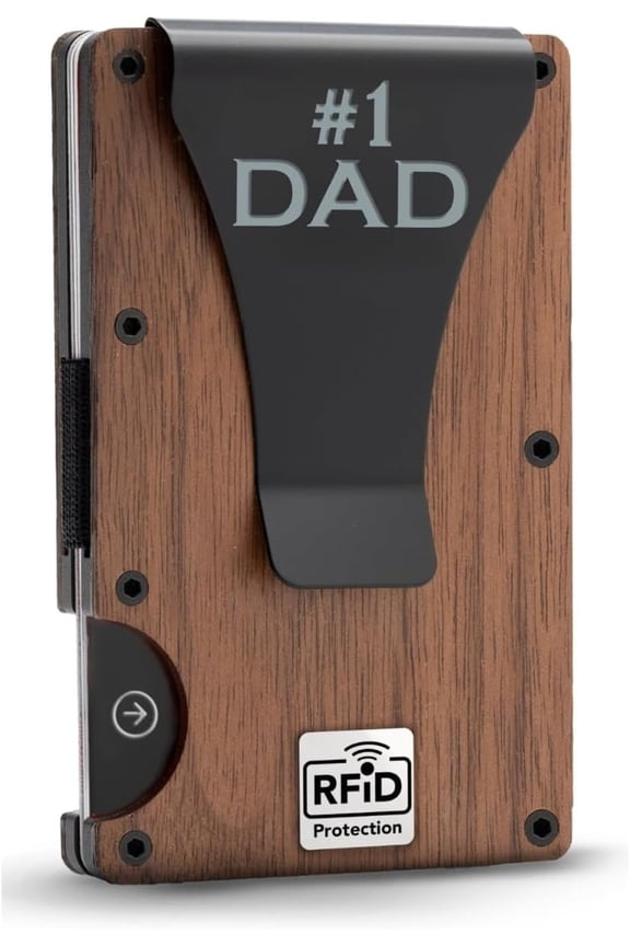 Personalized Wallet for Dad Minimalist - Slim RFID Blocking Card Holder, Fathers Day , Anti- Wallet, Clip, Wallet for Men