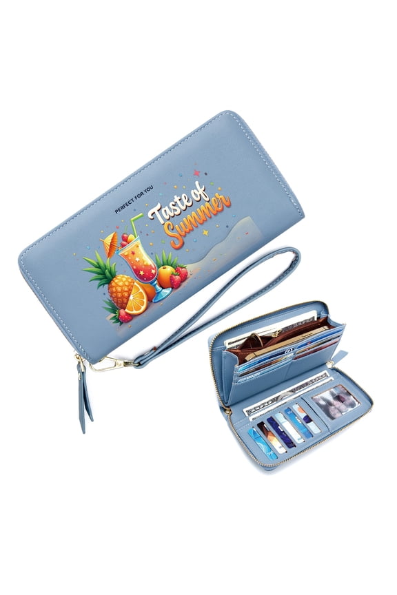 Personalized Wallet for Women Slim Zippered Purse with Wrist Strap Original Designs Love Made on Demand Portable Change Foreskin Clip Soft Texture