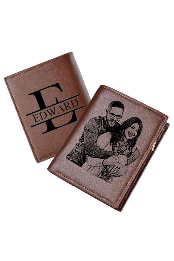 Personalized Wallets for Men Personalized Custom Photo and Initial & Name Mens Wallets Engraved Custom Wallet for Men Gifts for Any Occasion