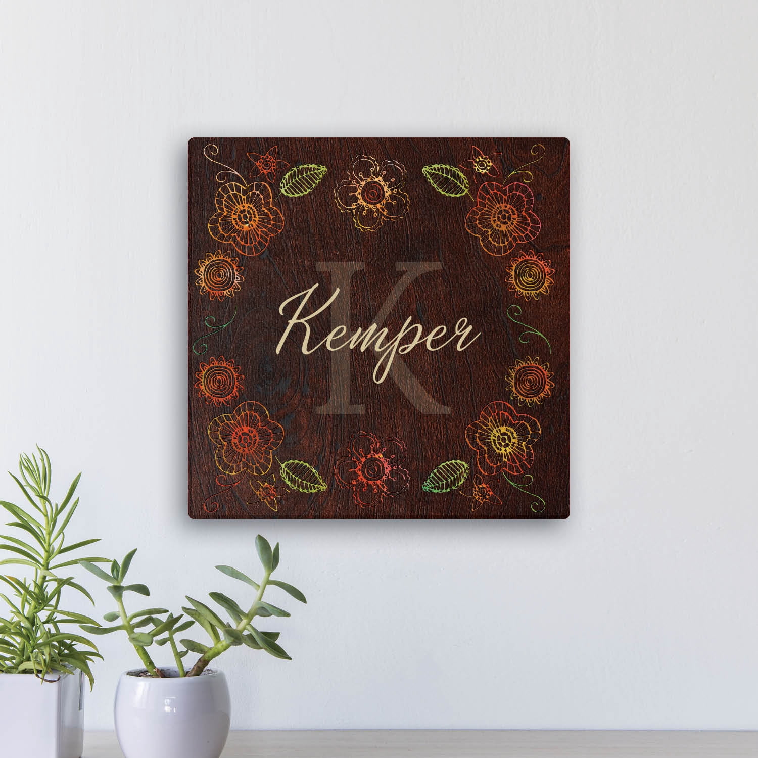 Personalized Warm Flowers Canvas Print