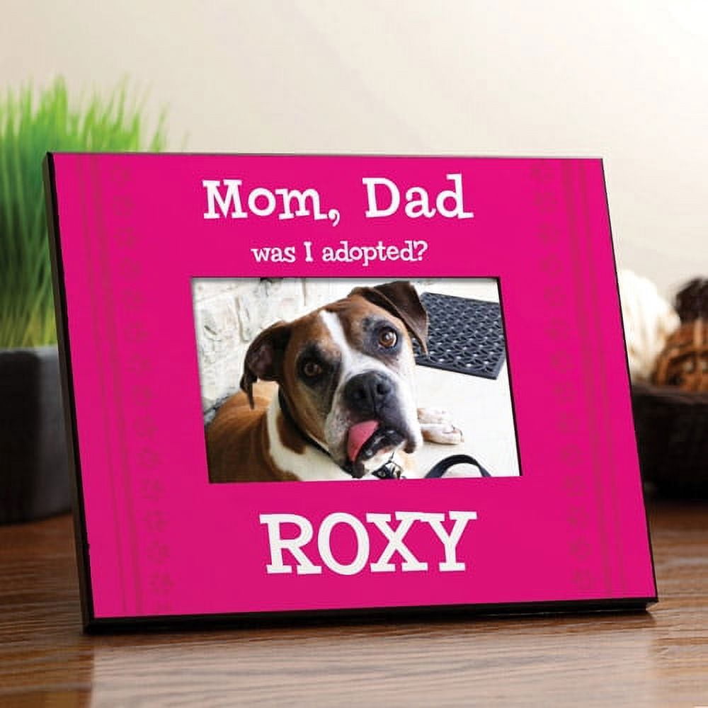 Personalized Was I Adopted? Pink Dog Frame