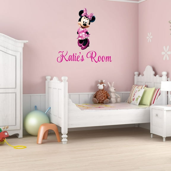 Personalized Watercolor Decal Living Room Wall Decal for Family Personalized Name Cartoon Character Art Cute Custom Name Décor - Size: 40 In x 40 In