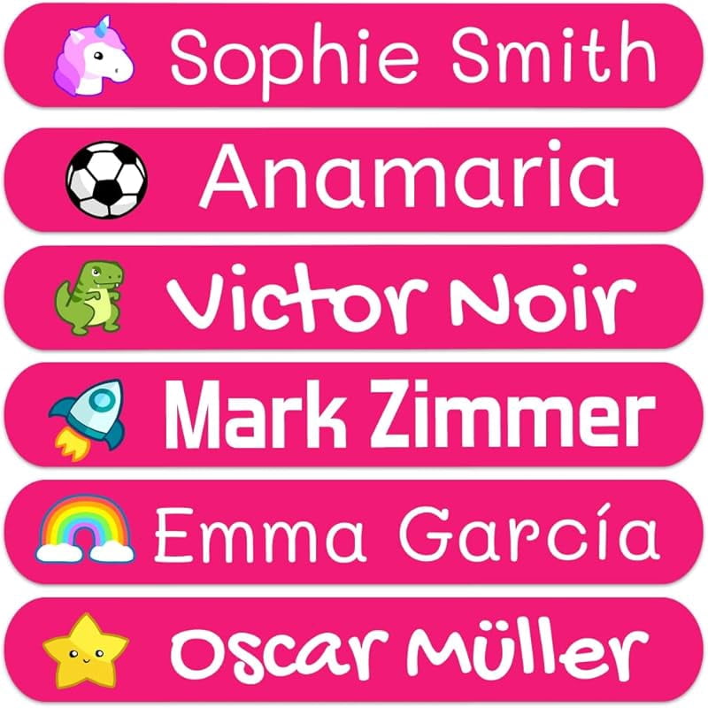 Personalized Waterproof Name Labels for Kids – Set of 50 Custom ...