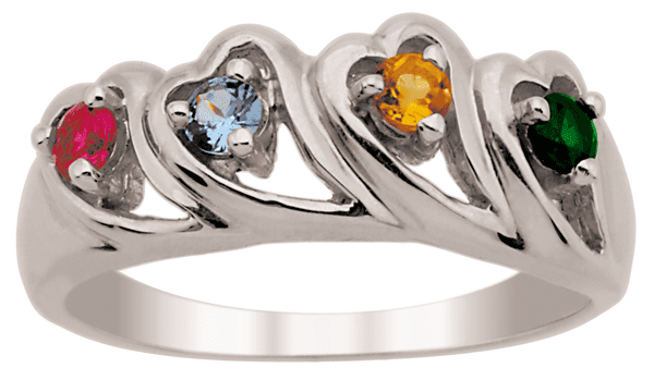 Personalized Wave Inspired Heart Ring in Sterling Silver by Jewlster