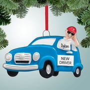 Personalized Waving New Driver - Boy Christmas Ornament - 16th Birthday - 1st Car - New Car - Starting to Drive - Drivers License