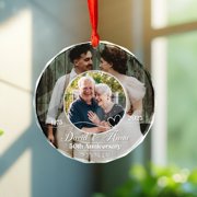 Personalized Wedding Anniversary Ornament with Then and Now Photos, 50th Anniversary Gift, Golden Anniversary, Gift for Parents Grandparents