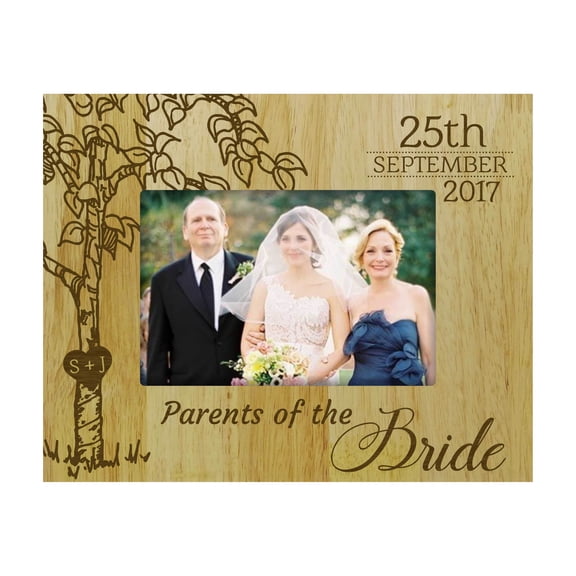 Personalized Wedding Day Engraved Wood Picture Frame With Date - 5 x 7 Inches Horizontal Gift