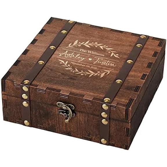 Personalized Wedding Keepsake Box Wooden Gift Box Decorative Box Wedding Engagementy Gifts for Couples Bridal Shower Bride Gifts//DK2201CPP37//