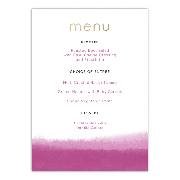 Personalized Wedding Menu Card - We Do - 5 x 7 Flat Deluxe