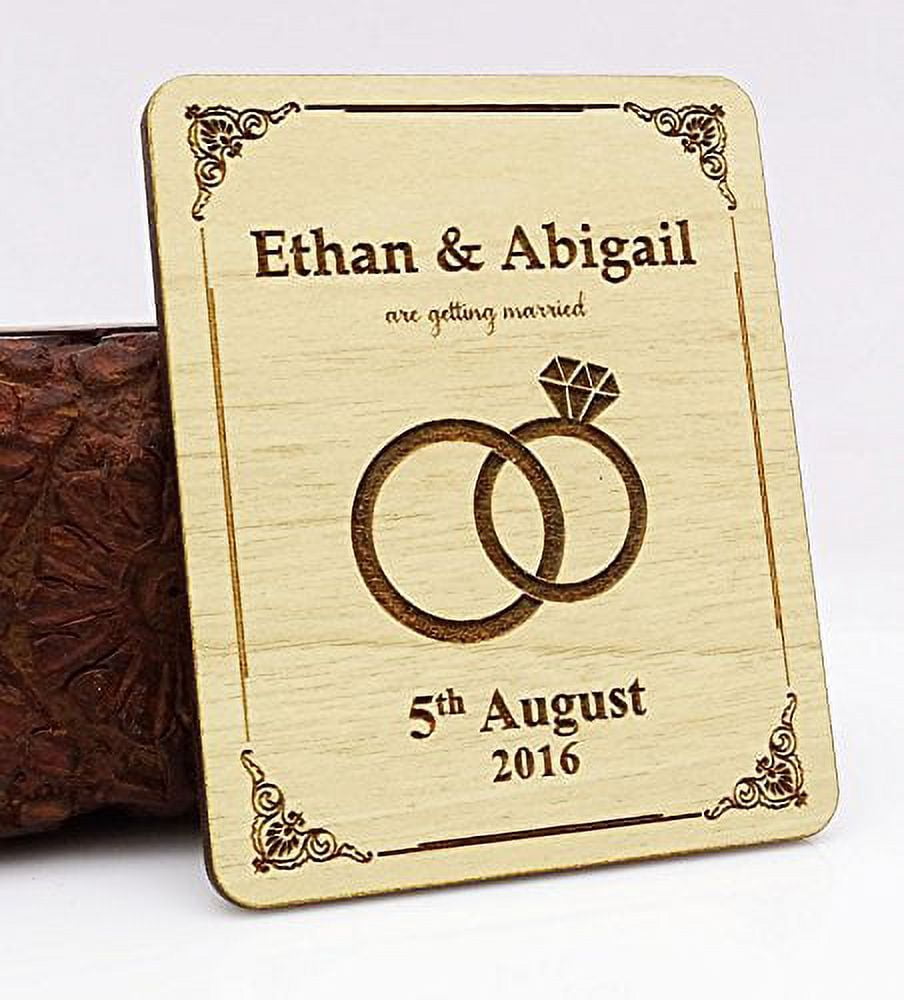 Personalized Wedding Save The Date 20 Rustic Engraved Magnets ...
