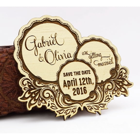 Personalized Wedding Save The Date Cards 20 Rustic Engraved Wood Magnets With Envelopes Wedding Announcements