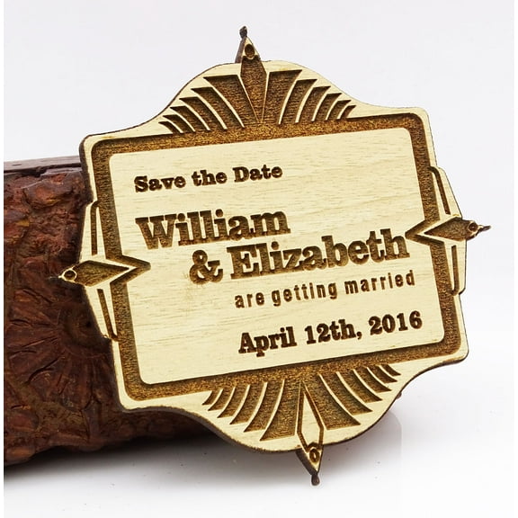 Personalized Wedding Save The Date Cards 20 Rustic Engraved Wood Magnets With Envelopes Wedding Announcements