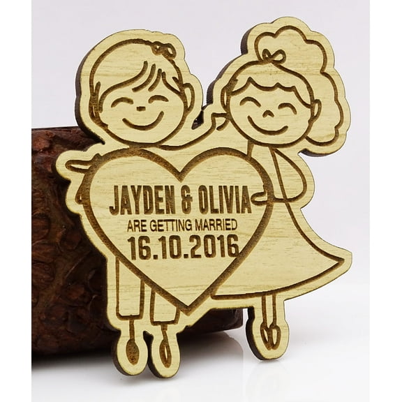 Personalized Wedding Save The Date Cards 20 Rustic Engraved Wood Magnets With Envelopes Wedding Announcements