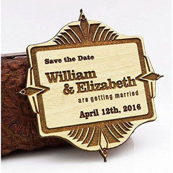 Personalized Wedding Save The Date Magnet 10 Rustic Engraved Wood Magnets Wedding Announcements