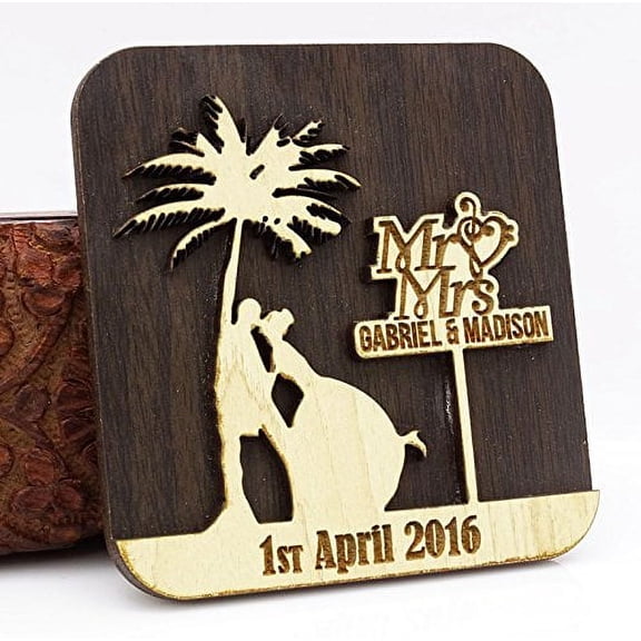 Personalized Wedding Save The Date Wood Magnet 30 Rustic Wooden Engraved Magnets