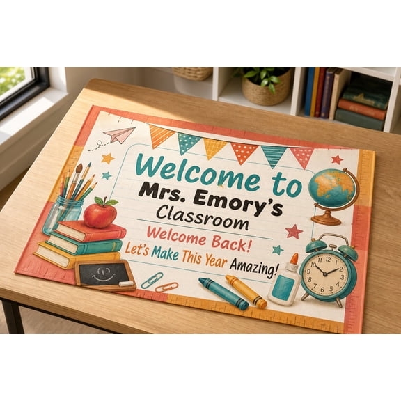 Personalized Welcome Classroom Tapestry | Back to School Wall Decor