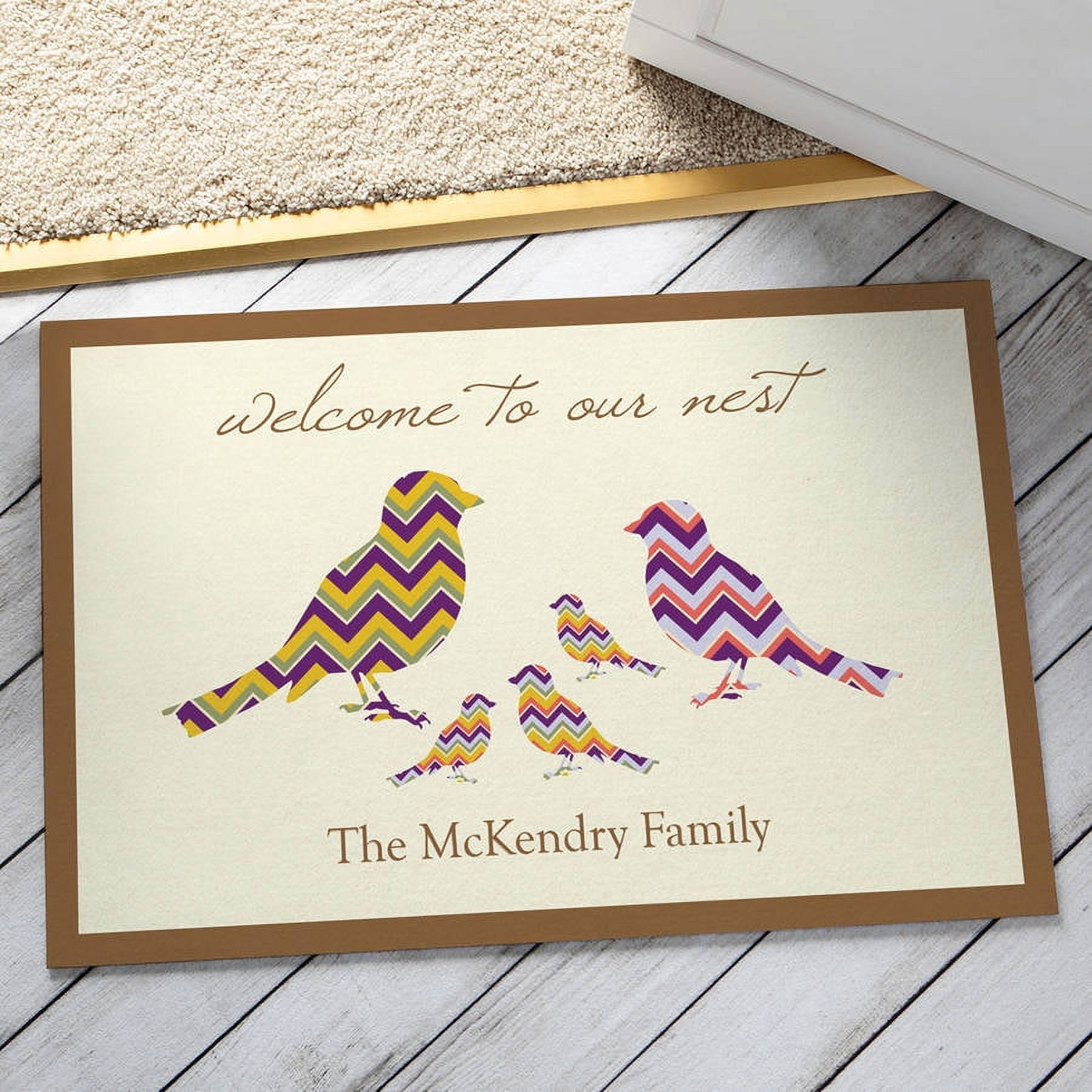 Personalized Welcome To Our Nest Doormat Available in Multiple Family sizes
