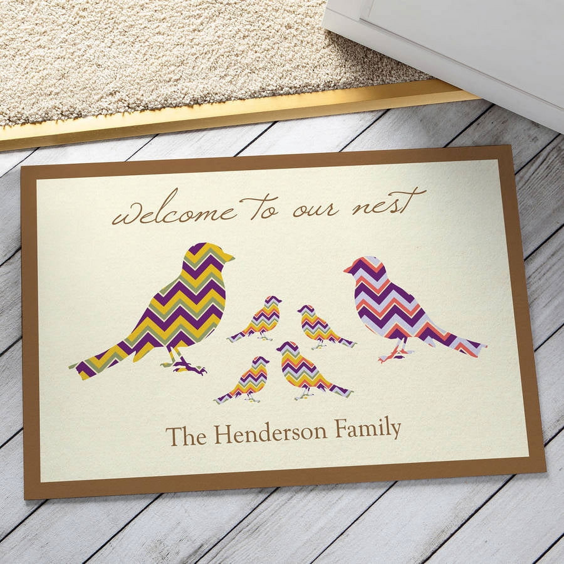 Personalized Welcome To Our Nest Doormat Available in Multiple Family sizes
