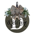 thumbnail image 1 of Personalized Welcome Wreath Plaque | 30x30cm Front Door Hanging Sign | Customizable Letter | Year-Round Home Decor with Ribbon, 1 of 1