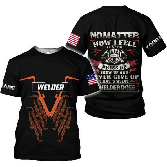 Personalized Welder Shirt Custom Welder Shirts Welding 3D T Shirts Welder Tshirt for Men and Women (M)