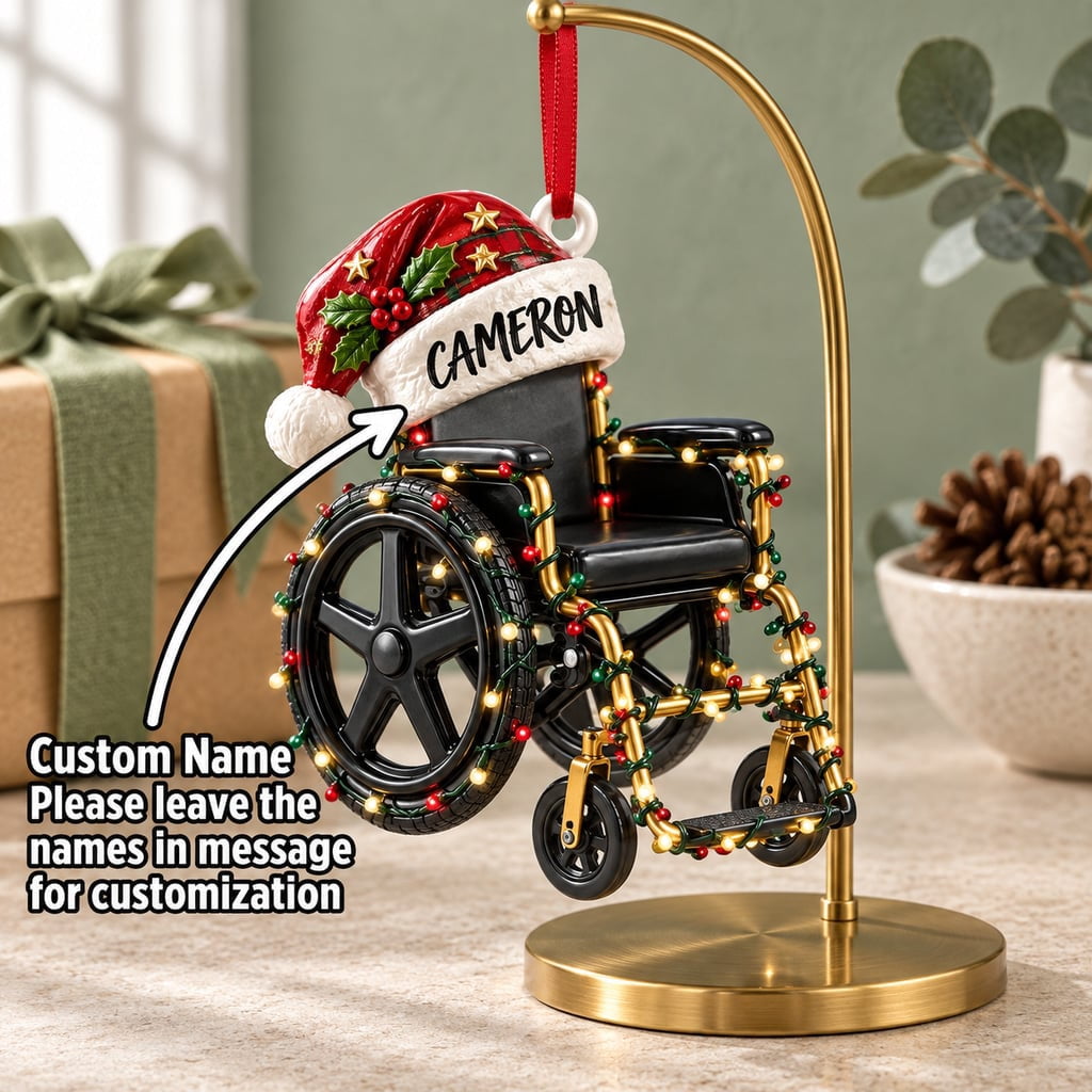 Personalized Wheelchair Christmas Ornament Custom Name Acrylic Tree ...