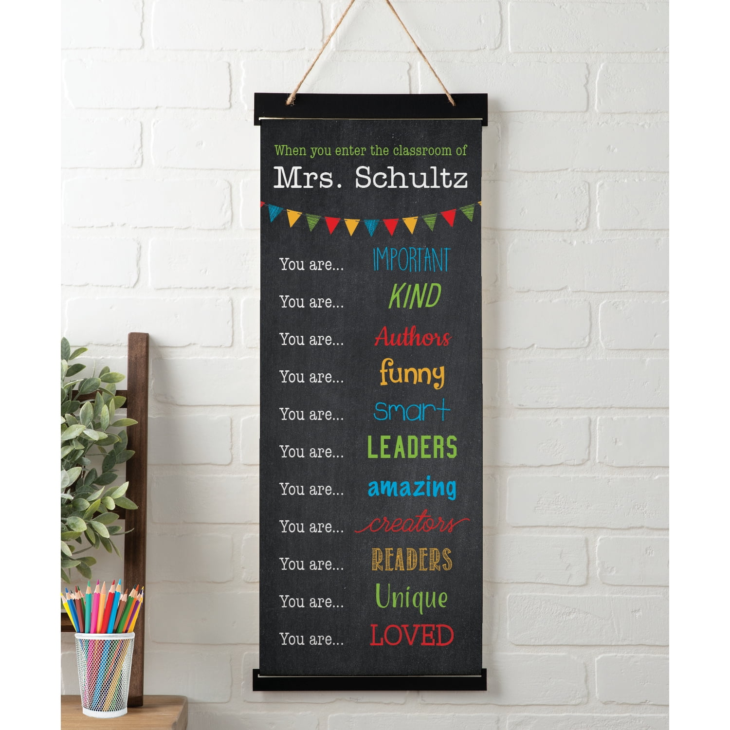 Personalized When You Enter this Classroom Teacher Hanging Canvas