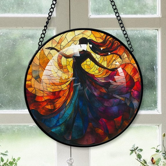 Personalized Whirling Dervish Suncatcher Stained Glass, Whirling Dervish Stained Glass Window Hanging Whirling Dervish Sun Catchers Indoor Window Décor aENhGd