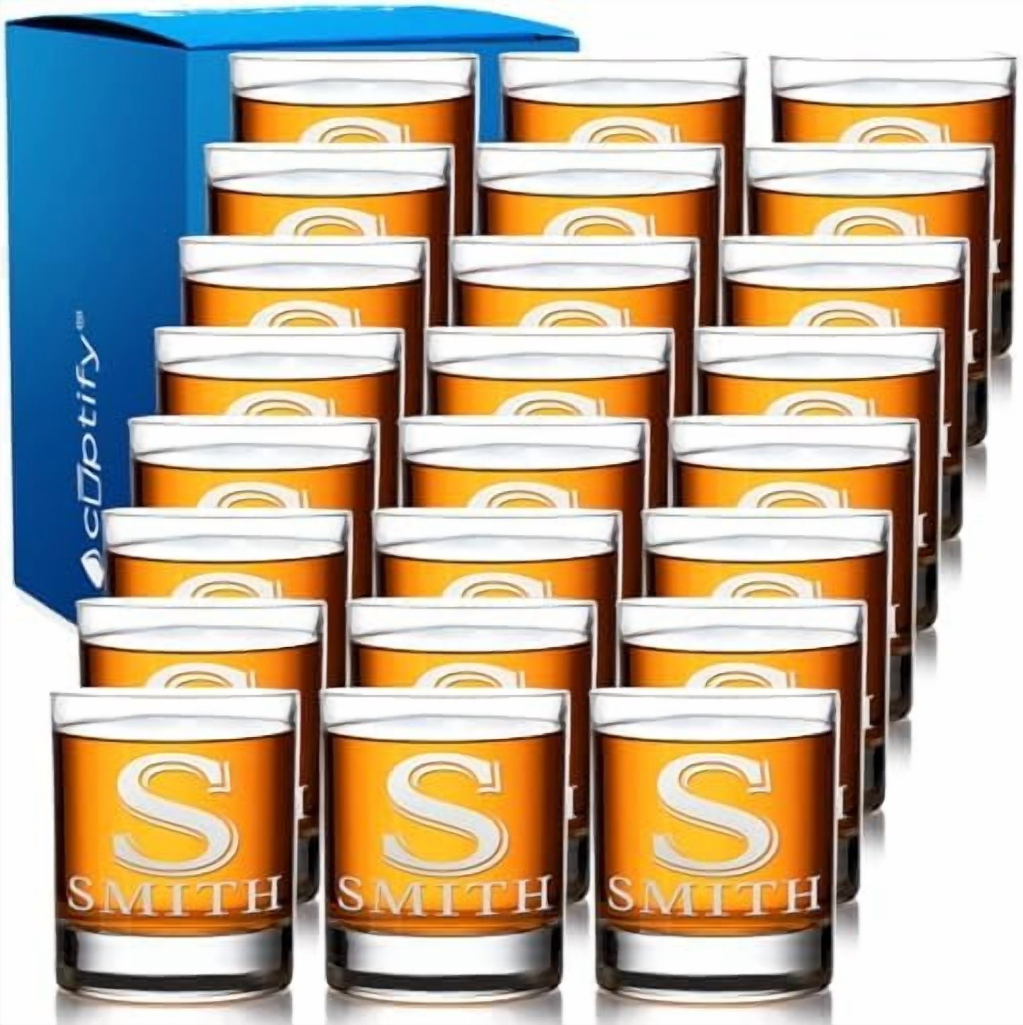 Morning Fog Studios Personalized Old Fashioned Glasses - Set Of 2, 12.5 Oz Engraved Monogram Whiskey Glassware Gift