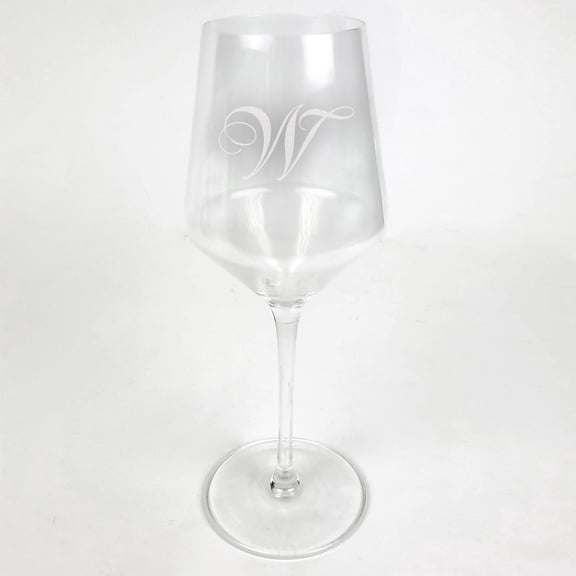 Personalized White Wine Estate Glass With Initial
