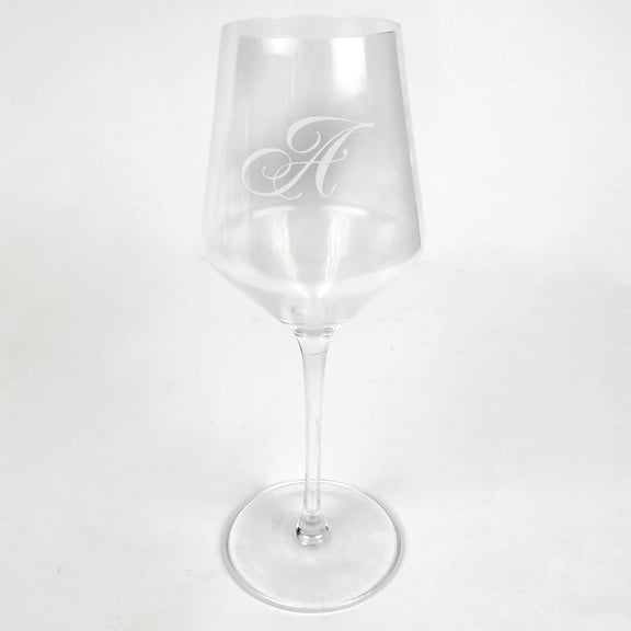 Personalized White Wine Estate Glass With Initial