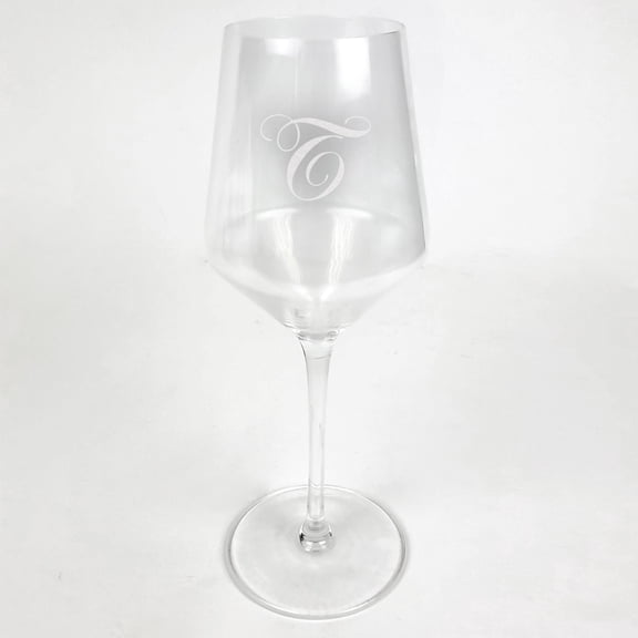 Personalized White Wine Estate Glass With Initial
