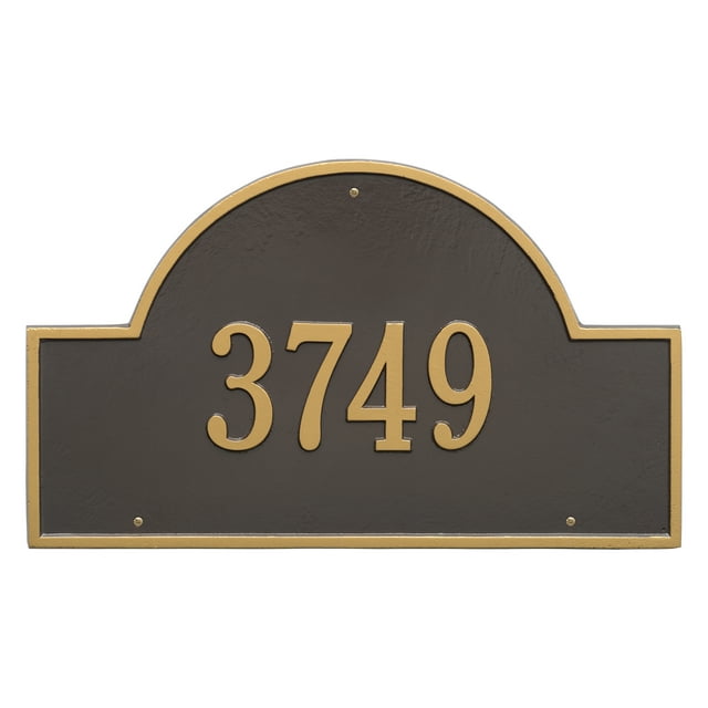 Personalized Whitehall Products Estate One Line Arch Marker Wall Address Plaque in Bronze/Gold