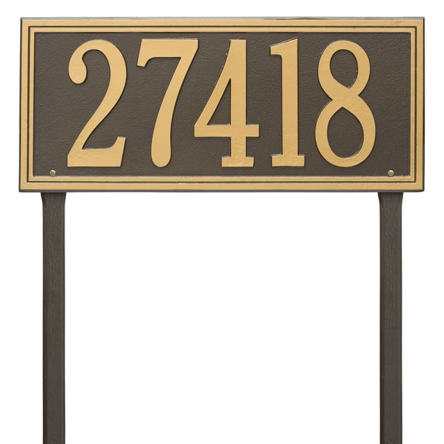 Personalized Whitehall Products Single Line Estate Lawn Plaque in Oil Rubbed Bronze